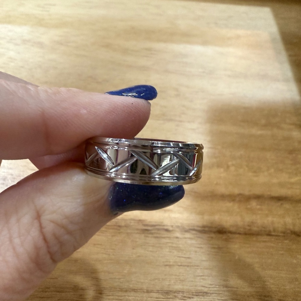 Men’s Stainless Silver Geometric Ring